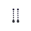 Genuine 31.6 ctw Sapphire Earrings 14KT White Gold - REF-55M2T