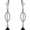 Genuine 3 ctw Garnet Earrings 14KT White Gold - REF-45H5X