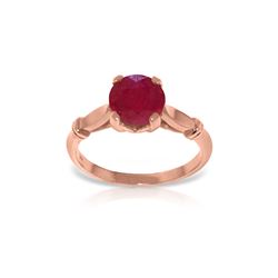 Genuine 2 ctw Ruby Ring 14KT Rose Gold - REF-58H3X