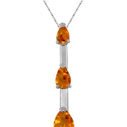 Genuine 1.71 ctw Citrine Necklace 14KT White Gold - REF-27H5X