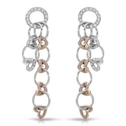Natural 0.52 CTW Diamond Earrings 14K Two Tone Rose Gold - REF-99R9K