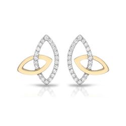 Natural 0.27 CTW Diamond Earrings 14K Two Tone Yellow Gold - REF-32M4F