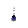 Genuine 1.50 ctw Sapphire Necklace 14KT White Gold - REF-24R5P