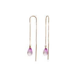 Genuine 4.5 ctw Pink Topaz Earrings 14KT Rose Gold - REF-20Z4N