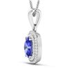 Image 2 : Natural 2.56 CTW Tanzanite & Diamond Pendant 14K White Gold - REF-52W2X