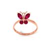 Image 1 : Genuine 0.60 ctw Ruby Ring 14KT Rose Gold - REF-30H5X