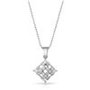 Natural 0.35 CTW Diamond & Princess Diamond Necklace 14K White Gold - REF-49Y5N