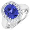 Image 1 : Natural 3.61 CTW Tanzanite & Diamond Ring 14K White Gold - REF-127N3R