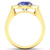 Image 2 : Natural 2.58 CTW Tanzanite & Diamond Ring 14K Yellow Gold - REF-101H7M