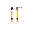 Genuine 4.25 ctw Amethyst Earrings 14KT Yellow Gold - REF-54R6P