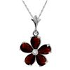 Genuine 2.22 ctw Garnet & Diamond Necklace 14KT White Gold - REF-30Z2N