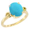 2.64 CTW Turquoise & Yellow Sapphire Ring 14K Yellow Gold - REF-38A2X