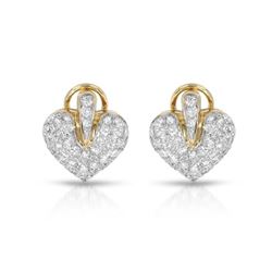 Natural 0.96 CTW Diamond Earrings 18K Yellow Gold - REF-121R5K