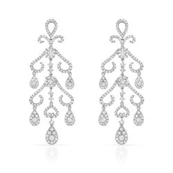 Natural 3.63 CTW Diamond Earrings 14K White Gold - REF-462M6F