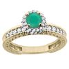 Image 1 : 0.86 CTW Emerald & Diamond Ring 14K Yellow Gold - REF-67H2M