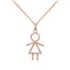 Image 1 : Natural 0.24 CTW Diamond Necklace 14K Rose Gold - REF-34Y2N