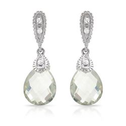 Natural 4.7 CTW Amethyst & Diamond Earrings 14K White Gold - REF-38M7F