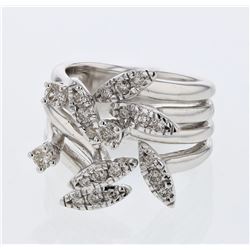 Natural 0.56 CTW Diamond Ring 14K White Gold - REF-122X4T