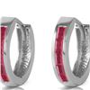 Image 1 : Genuine 1.30 ctw Ruby Earrings 14KT White Gold - REF-39H6X