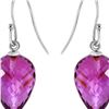 Genuine 19 ctw Amethyst Earrings 14KT White Gold - REF-28R4P