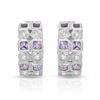 Natural 1.38 CTW Pink Sapphire & Diamond Earrings 18K White Gold - REF-112R5K