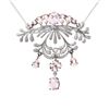 Natural 22.73 CTW Morganite & Diamond Necklace 18K White Gold - REF-404H3W