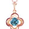 Genuine 0.55 ctw Blue Topaz Necklace 14KT Rose Gold - REF-23F6Z