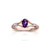 Genuine 0.46 ctw Amethyst & Diamond Ring 14KT Rose Gold - REF-27V2W
