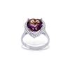Genuine 3.24 ctw Amethyst & Diamond Ring 14KT White Gold - REF-66W9Y