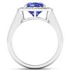 Image 2 : Natural 2.58 CTW Tanzanite & Diamond Ring 14K White Gold - REF-98R7F
