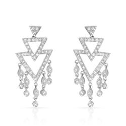 Natural 0.82 CTW Diamond Earrings 18K White Gold - REF-127H8W