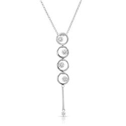 Natural 0.19 CTW Diamond Necklace 14K White Gold - REF-41R4K