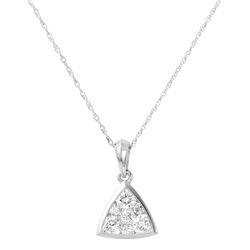 Natural 1 CTW Diamond & Pendant 14K White Gold - REF-162H9W