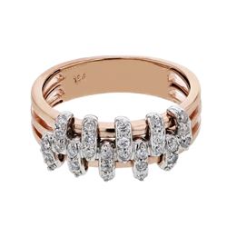 Natural 0.36 CTW Diamond Ring 18K Two Tone Rose Gold - REF-86H4W