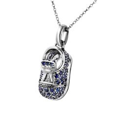 Natural 1.06 CTW Sapphire Necklace 14K White Gold - REF-68R4K