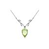 Image 1 : Genuine 9.52 ctw Green Amethyst & Diamond Necklace 14KT White Gold - REF-36N3R
