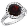 Image 1 : 2.44 CTW Garnet & Diamond Ring 14K White Gold - REF-57R3H