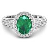 Image 3 : Natural 2.07 CTW Zambian Emerald & Diamond Ring 14K White Gold - REF-92T9H