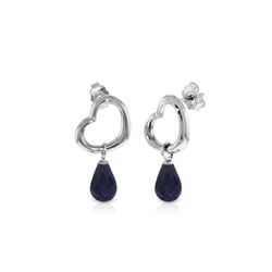 Genuine 6.6 ctw Sapphire Earrings 14KT White Gold - REF-47F2Z