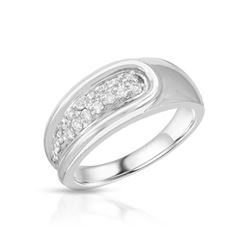 Natural 0.30 CTW Diamond Ring 18K White Gold - REF-103M5F