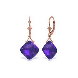 Genuine 17.5 ctw Amethyst Earrings 14KT Rose Gold - REF-39R3P