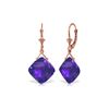 Image 1 : Genuine 17.5 ctw Amethyst Earrings 14KT Rose Gold - REF-39R3P