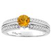 Image 1 : 1.10 CTW Citrine & Diamond Ring 14K White Gold - REF-66M9A