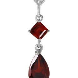 Genuine 2 ctw Garnet Necklace 14KT White Gold - REF-24M3T