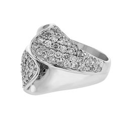 Natural 1.51 CTW Diamond Ring 18K White Gold - REF-247H5W