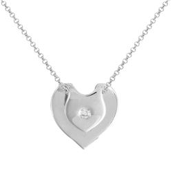 Natural 0.07 CTW Diamond Necklace 14K White Gold - REF-33X3T