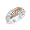 Image 1 : Natural 0.80 CTW Diamond Band Ring 18K Two Tone Yellow Gold - REF-104M4F