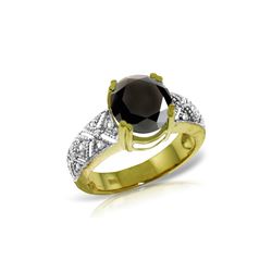 Genuine 3.7 ctw Black & White Diamond Ring 14KT Yellow Gold - REF-219N2R