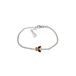 Genuine 0.60 ctw Garnet & Citrine Bracelet 14KT White Gold - REF-41W6Y