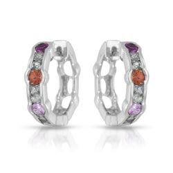 Natural 1.52 CTW Multi-Sapphire Earring 14K White Gold - REF-54W2H